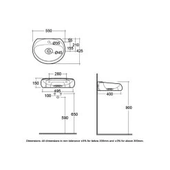 RAK Cloud 55cm Wash Basin Alpine White -Bathroom Promotion rak clowb5501awha 2