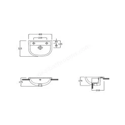 RAK Compact 40cm Semi Recessed Basin 1 Taphole Left -Bathroom Promotion rak com40sr1lh 2