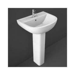 RAK Compact 450mm 1 Hole Basin & Full Pedestal -Bathroom Promotion rak com45bas1 compeds 3