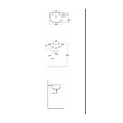 RAK Compact 45cm Semi Recessed Basin 1 Taphole Left -Bathroom Promotion rak com45sr1lh 2