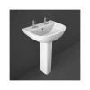 RAK Compact 550mm 2 Tap Hole Basin & Full Pedestal -Bathroom Promotion rak com55bas2 compedl