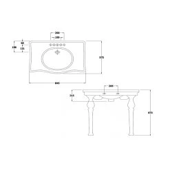 RAK Console Alexandra 85cm Basin 1 Taphole -Bathroom Promotion rak consmal1 2