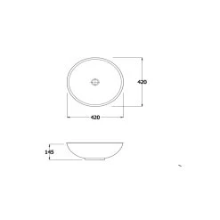 RAK Diana 42cm Bowl Sit On Wash Basin -Bathroom Promotion rak dianam 2