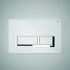 RAK White Flush Plate With Polished Chrome Rectangular Push Buttons -Bathroom Promotion rak fs04rakwhre8c