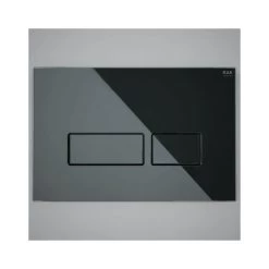 RAK Ecofix Rectangular Dual Flush Plate Black Glass