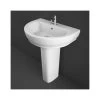 RAK Moon 800mm 1 Hole Basin & Full Pedestal -Bathroom Promotion rak har80bas1 harped