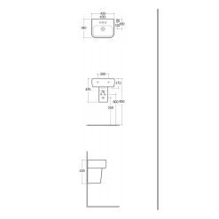 RAK Metropolitan 42cm Basin 2 Tap Holes -Bathroom Promotion rak met42bas2 2
