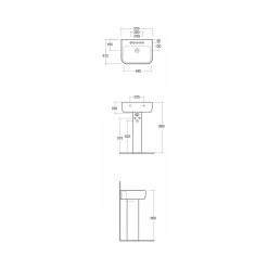 RAK Metropolitan Full Pedestal For 52cm Basin -Bathroom Promotion rak metped 2