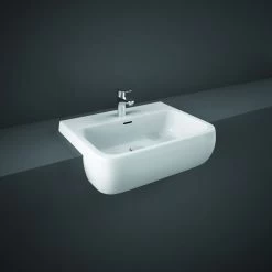 RAK Metropolitan 52cm Semi Recessed Basin 1 Taphole -Bathroom Promotion rak metsrbas1