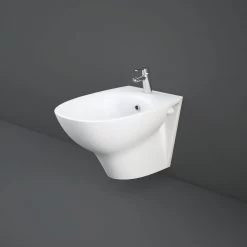 RAK Morning Wall Hung Bidet With Exposed Fitting Alpine White