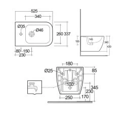 RAK Feeling Wall Hung Bidet Matt Cappuccino -Bathroom Promotion rak mp07514a 2