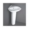 RAK Origin 62 450mm 1 Tap Hole Corner Basin & Full Pedestal -Bathroom Promotion rak ori62cnrbs1 ori62ped