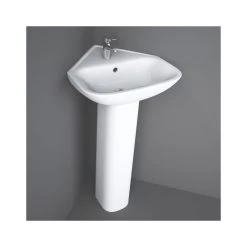 RAK Origin 62 450mm 1 Tap Hole Corner Basin & Full Pedestal