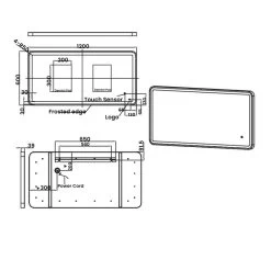 RAK Art Soft LED Illuminated Mirror With Demister 600x1200mm Brushed Gold 5 RAK Art Soft LED Illuminated Mirror With Demister 600x1200mm Brushed Gold -Bathroom Promotion rak rakartsfbg5004 2