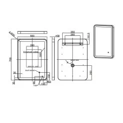 RAK Art Soft LED Illuminated Mirror With Demister 700x500mm Brushed Nickel -Bathroom Promotion rak rakartsfbn5001 2