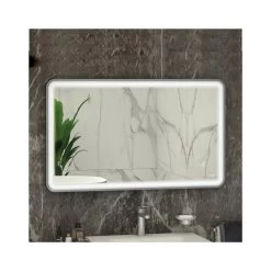 RAK Art Soft LED Illuminated Mirror With Demister 600x1200mm Brushed Nickel