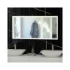 RAK Art Square LED Mirror With Demister 600x1200mm Brushed Gold -Bathroom Promotion rak rakartsqbg5004