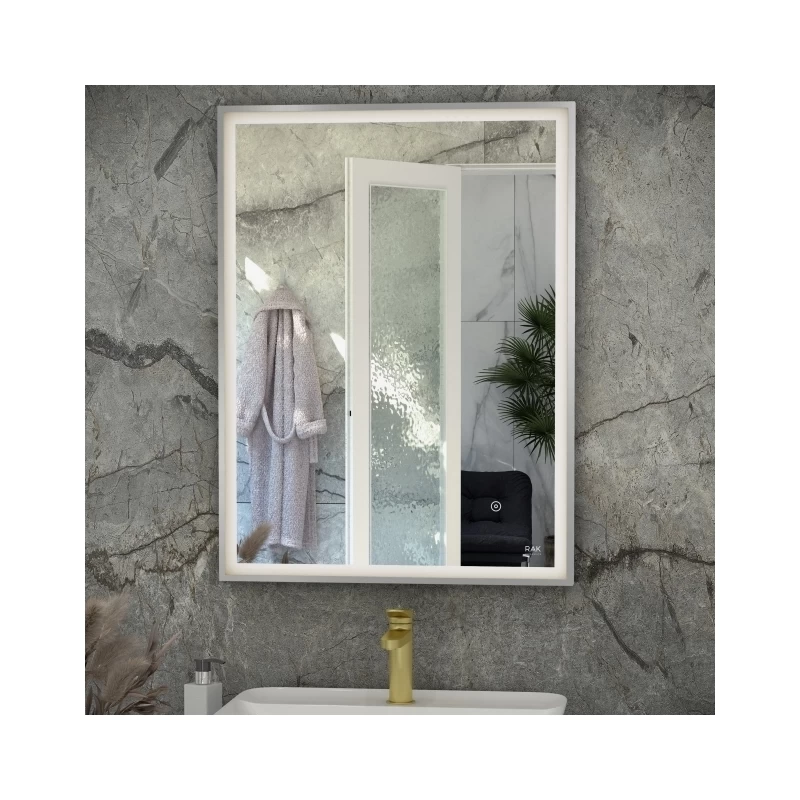 RAK Art Square LED Mirror With Demister 700x500mm Chrome 3 RAK Art Square LED Mirror With Demister 700x500mm Chrome