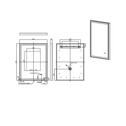 RAK Art Square LED Mirror With Demister 800x600mm Matt Black -Bathroom Promotion rak rakartsqmb5002 2