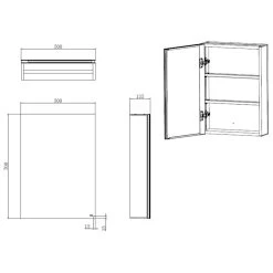 RAK Gemini 500x700mm Single Door Mirrored Cabinet -Bathroom Promotion rak rakgem5001 2