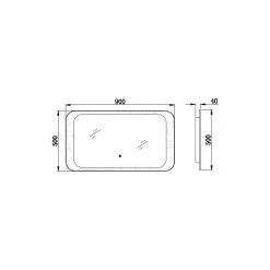 RAK Harmony 900x500mm LED Mirror With On/Off Switch & Demister -Bathroom Promotion rak rakhar5002 2