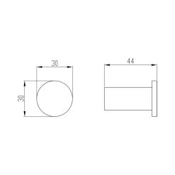 RAK Petit Round Robe Hook Matt Black -Bathroom Promotion rak rakper9909 1b 2