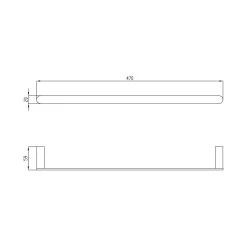 RAK Petit Round 45cm Towel Bar Chrome -Bathroom Promotion rak rakper9910 45c 2