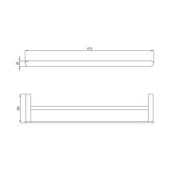 RAK Petit Round 45cm Double Towel Bar Matt Black -Bathroom Promotion rak rakper9912 45b 2