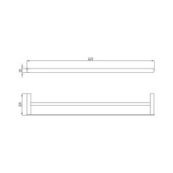 RAK Petit Round 60cm Double Towel Bar Brushed Gold -Bathroom Promotion rak rakper9912 60g 2