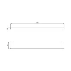 RAK Petit Square 45cm Towel Bar Matt Black -Bathroom Promotion rak rakpes9910 45b 2