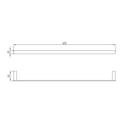 RAK Petit Square 60cm Towel Bar Brushed Gold -Bathroom Promotion rak rakpes9910 60g 2