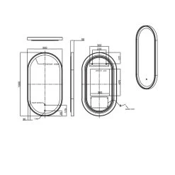 RAK Picture Oval LED Mirror With Demister 1000x550mm Brushed Nickel -Bathroom Promotion rak rakpicovbn5002 2