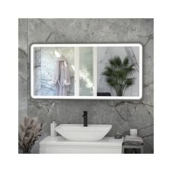 RAK Picture Soft LED Mirror With Demister 600x1200mm Brushed Nickel