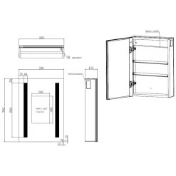 RAK Sagittarius 500x700mm Illuminated Mirrored Bluetooth Cabinet -Bathroom Promotion rak raksag5001 2
