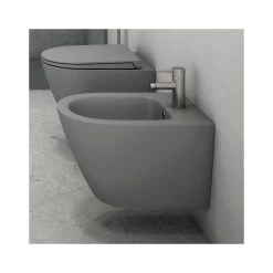 RAK Feeling Rimless Wall Hung Bidet Matt Grey