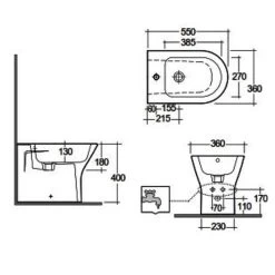 RAK Feeling Rimless Back To Wall Bidet Matt Grey -Bathroom Promotion rak rst14503a 3