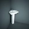 RAK Resort 45cm Corner Basin 1 Taphole -Bathroom Promotion rak rst45cnrb1