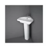 RAK Resort 450mm 1 Hole Corner Basin & Full Pedestal -Bathroom Promotion rak rst45cnrb1 rstslped