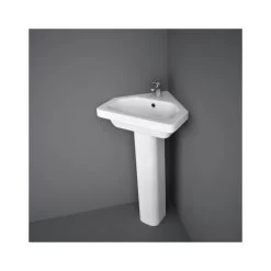 RAK Resort 450mm 1 Hole Corner Basin & Full Pedestal