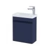 RAK Resort 450mm Wall Cloakroom Unit & RH Basin Matt Denim Blue 1 RAK Resort 450mm Wall Cloakroom Unit & RH Basin Matt Denim Blue -Bathroom Promotion rak rst45sl1rh rakrstwbu45604