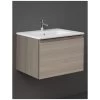 RAK Uno 60cm Wall Hung Basin Unit Grey Elm -Bathroom Promotion rak unowh060egy