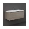 RAK Uno 1 Drawer 1000mm Wall Vanity Unit & Basin Grey Elm