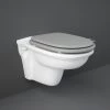 RAK Washington Rimless Wall Hung Pan & Matt Grey Soft Close Seat -Bathroom Promotion rak waswhpan rsc503