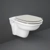 RAK Washington Rimless Wall Hung Pan & Matt Greige Soft Close Seat