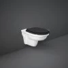 RAK Washington Wall Hung Pan & Matt Black Soft Close Seat -Bathroom Promotion rak waswhpansc504
