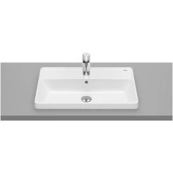 Roca The Gap Square In Countertop Basin 1 Taphole 600x390mm