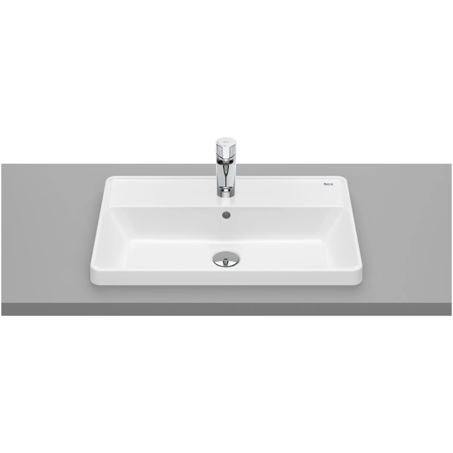 Roca The Gap Square In Countertop Basin 1 Taphole 600x390mm 3 Roca The Gap Square In Countertop Basin 1 Taphole 600x390mm