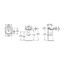 Roca Meridian-N Wall-Hung Cloakroom Basin 450 X 420mm 1 Taphole -Bathroom Promotion roca 327245000 2