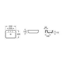 Roca Khroma Over Countertop Basin 550x405mm 1 Taphole -Bathroom Promotion roca 327653000 2