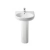 Roca Meridian-N 550mm 1 Hole Basin & Full Pedestal -Bathroom Promotion roca 337240000 327243000